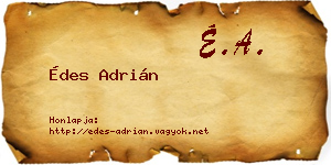 Édes Adrián névjegykártya